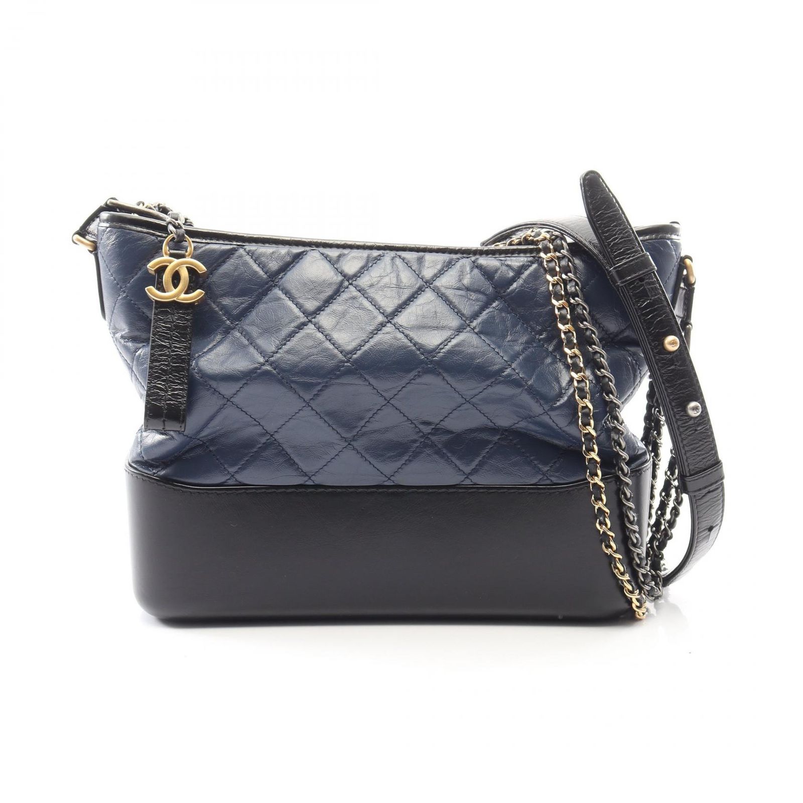 CHANEL シャネル ガブリエル ドゥ シャネル ラージ ホーボー コンビ金具 ショルダーバッグ