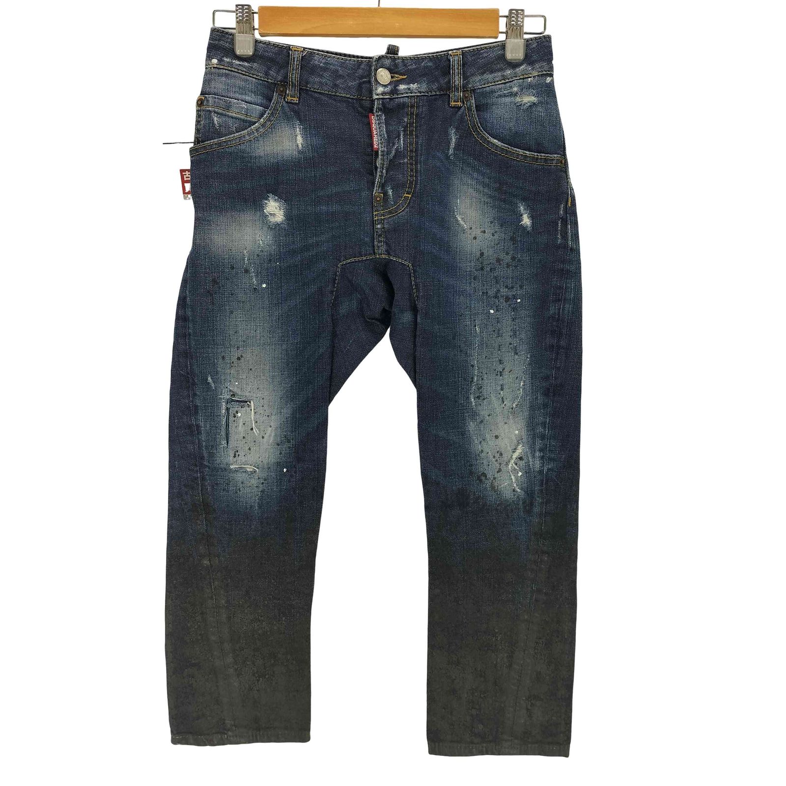 ディースクエアード DSQUARED2 ペイント加工 クロップドデニムパンツ レディース 38
