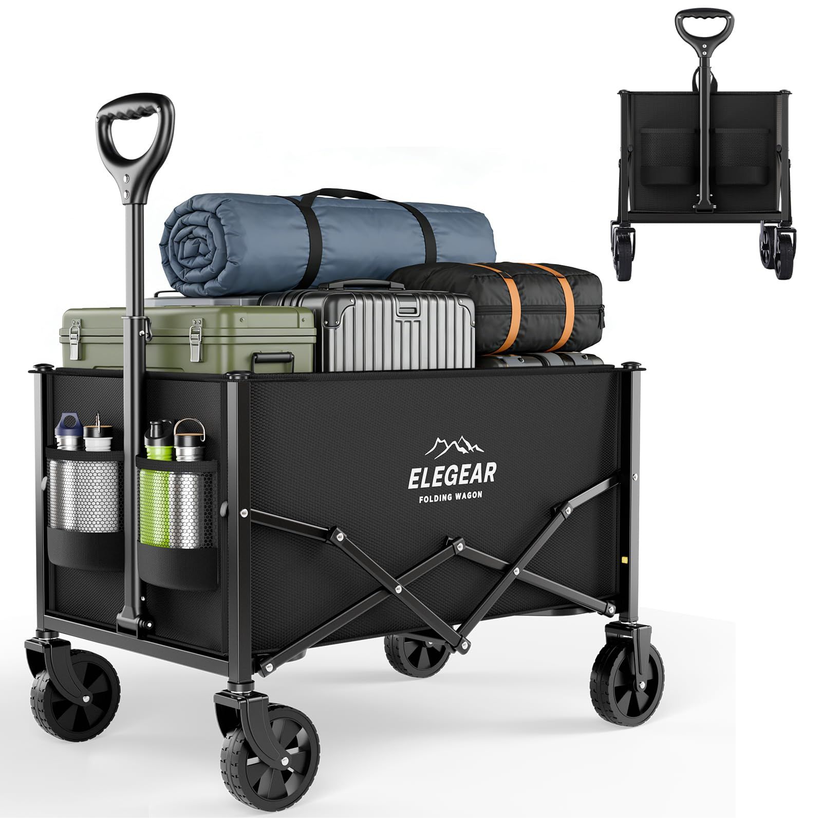Elegear キャリーワゴン キャリーカート 120L 耐荷重100kg 軽量 折りたたみ 軽量コンパクト設計 家庭用 買い物 キャンプ アウトドア カート 軽い日常使いwb c6c16497