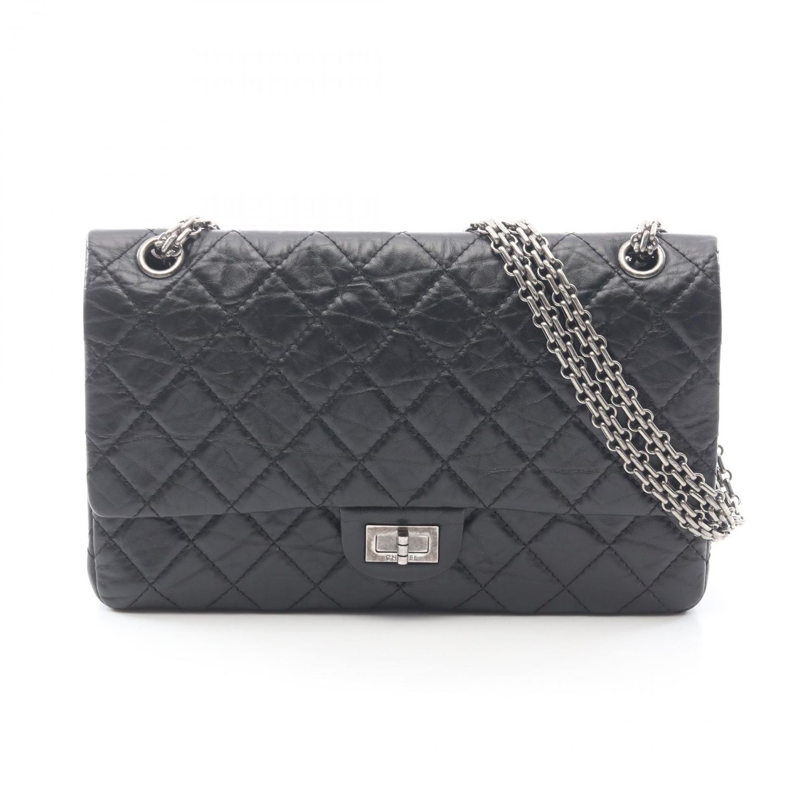CHANEL シャネル 2.55 マトラッセ Wフラップ ショルダーバッグ