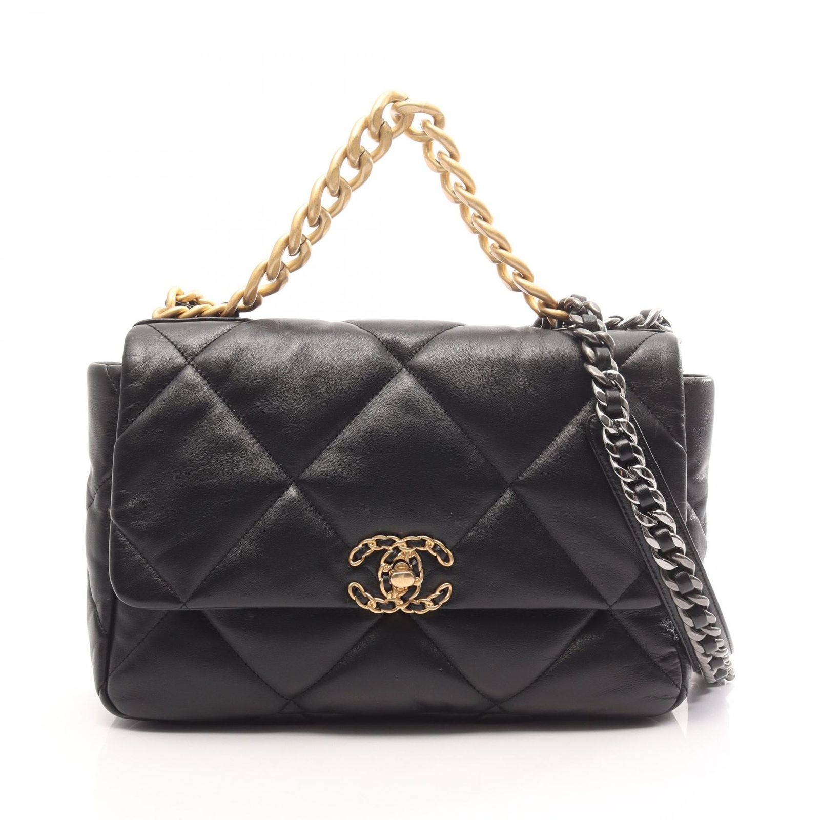CHANEL シャネル 19 ディズヌフ マトラッセ コンビ金具 2WAY ショルダーバッグ