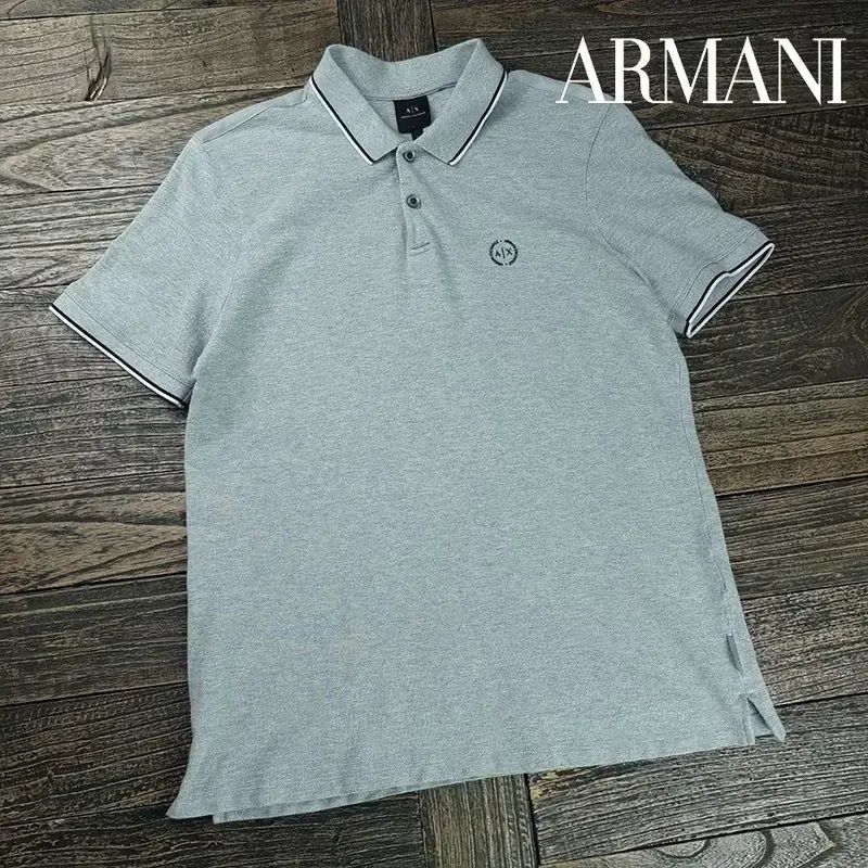 アルマーニ ロゴ プリンティング カラーTシャツ グレー P01665