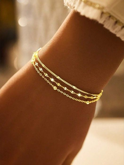 ジュエリー レディース ブレスレット 925スターリングシルバー製 ファッショナブルで優雅な輝くマルチレイヤーブレスレット、女性の日常着、パーティー、休日向け