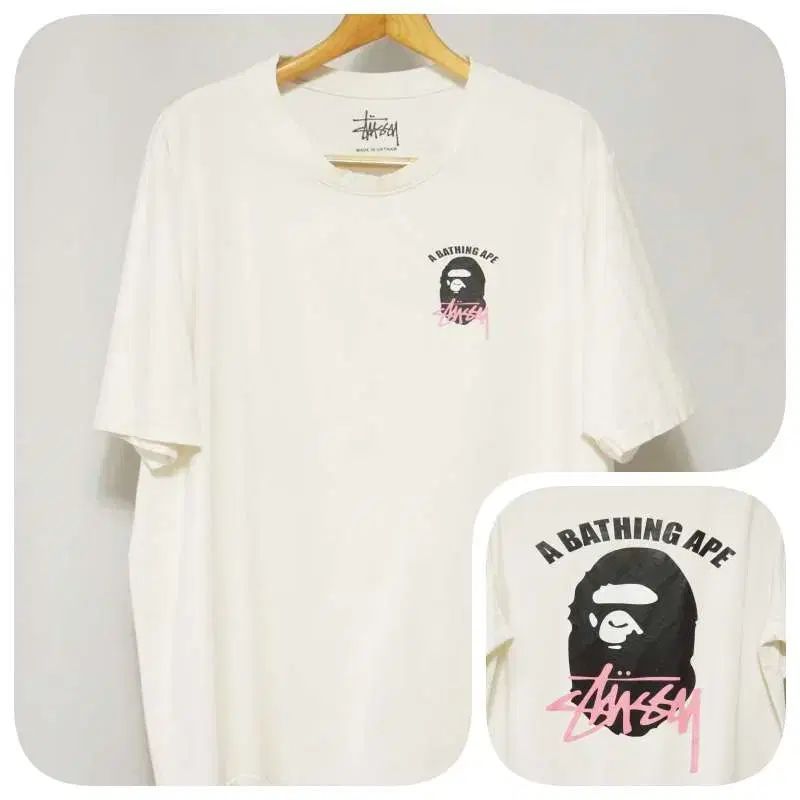 A BATHING APE STUSSY コラボ 半袖 ラウンド Tシャツ メンズ110サイズ