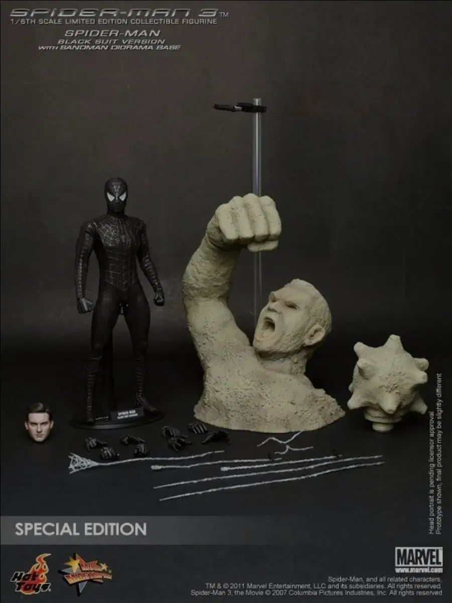 ホットトイズ スパイダーマン3 ブラック・スーツ トビー・マグワイア サンドマン ルーズ 出品