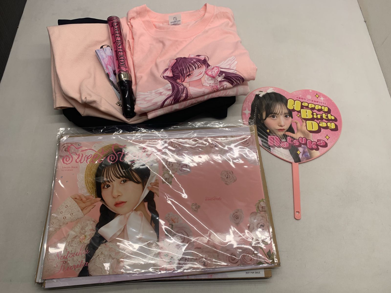 中古 SWEET STEADY 栗田なつか Tシャツ トートバッグ A3ポスター ペンライト セット