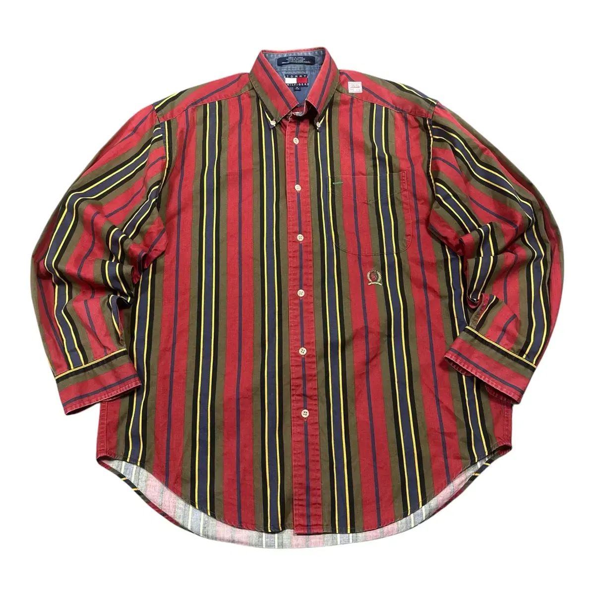 (即納) Tommy Hilfiger トミーヒルフィガー オールドスクール 月桂樹ロゴ ストライプ シャツ