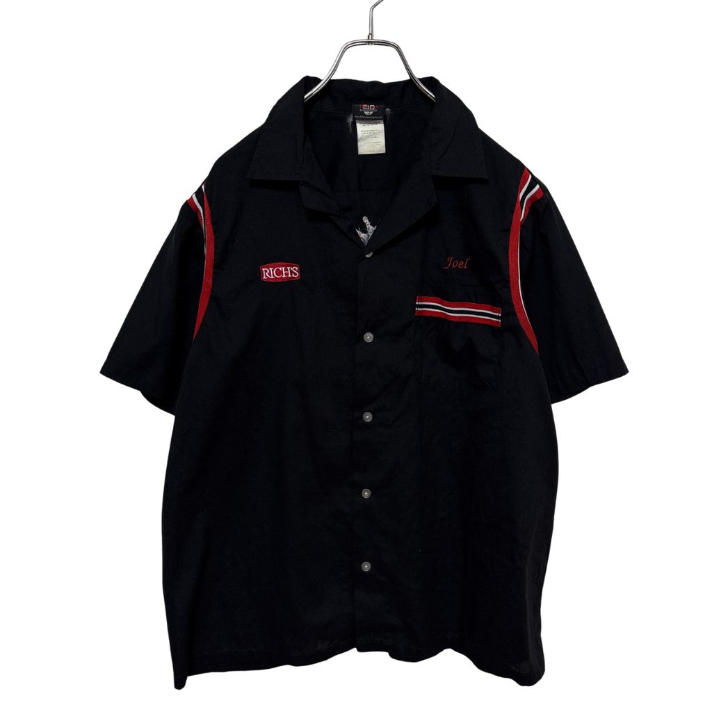 【Hilton】 Rockabilly Bowling Shirt ピン刺繍 レトロ ボウリングシャツ S-6590