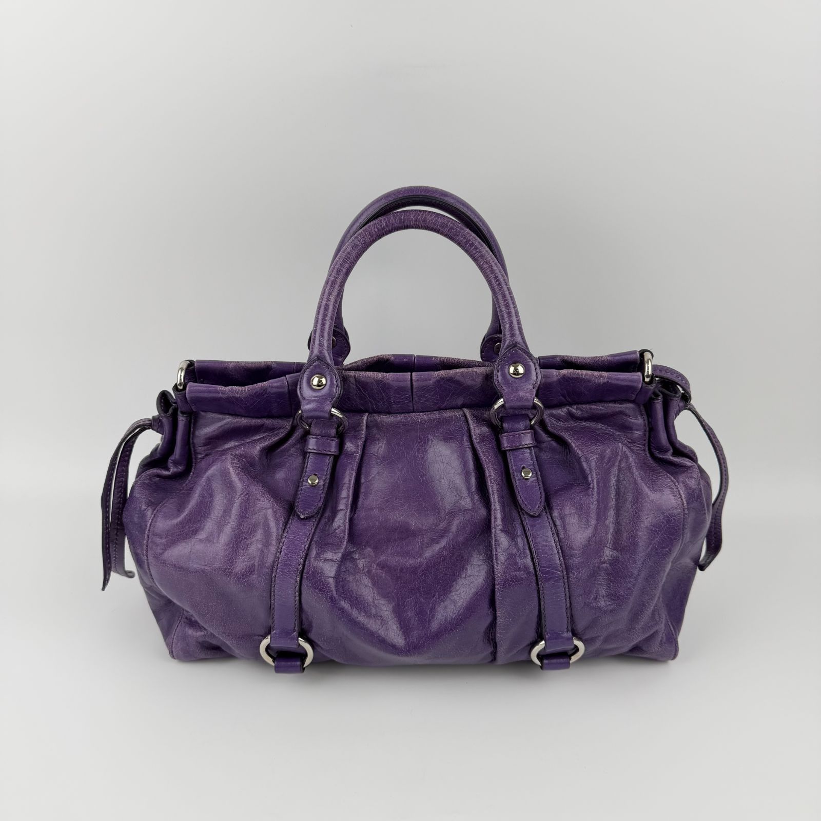中古】MIU MIU ミュウミュウ ハンドバッグ ショルダーバッグ パープル