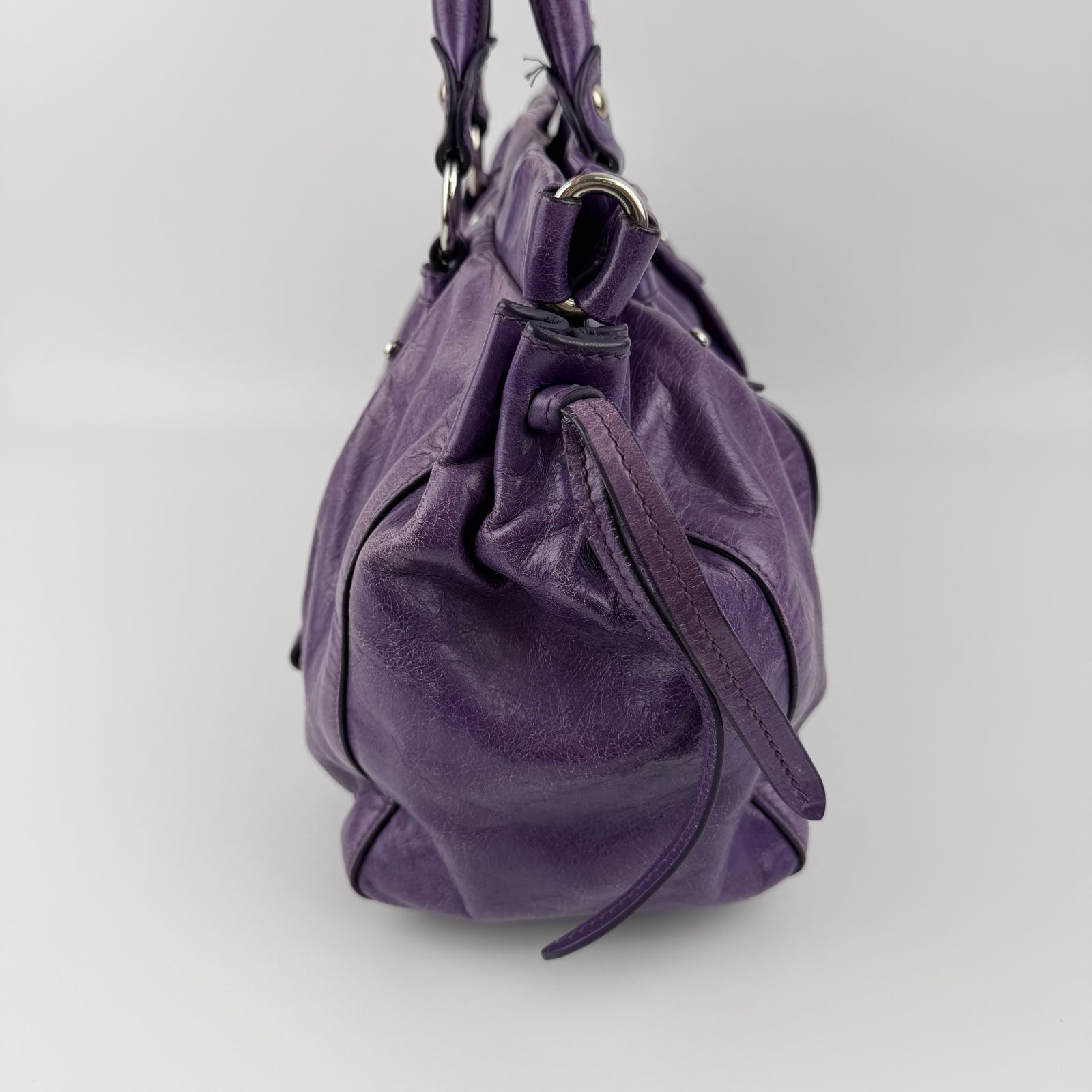 中古】MIU MIU ミュウミュウ ハンドバッグ ショルダーバッグ パープル 