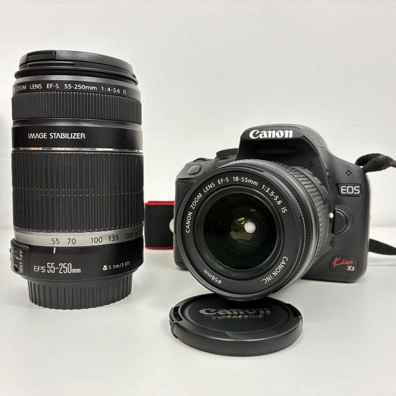 動作品】 Canon EOS kiss X3 Wズームレンズキット 付属品有り 509K