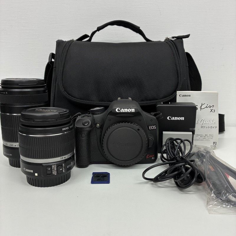 動作品】 Canon EOS kiss X3 Wズームレンズキット 付属品有り 509K