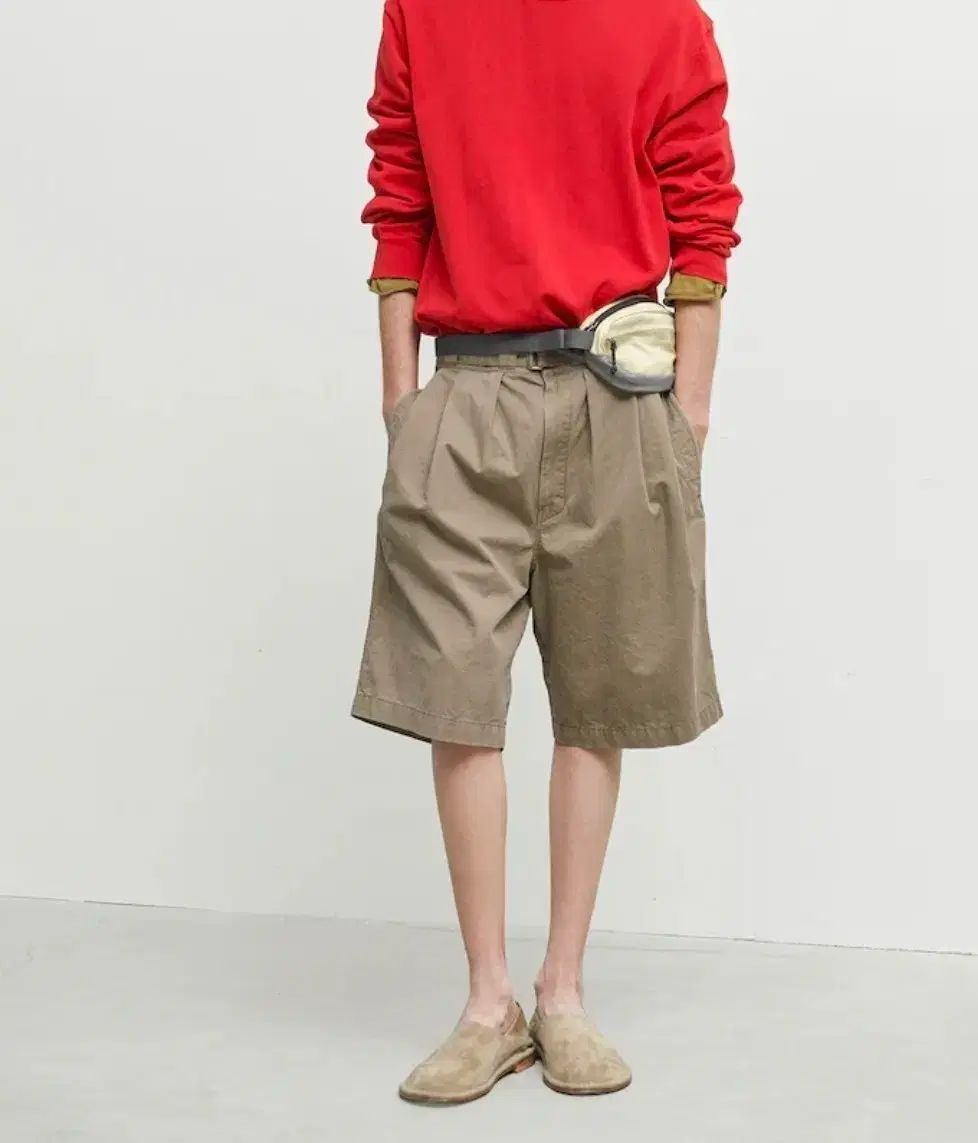 5 BROWNYARD ブラウンヤード 26SS ベルト ハーフ パンツ ダーク ベージュ