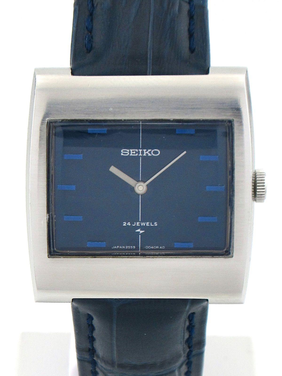 SEIKO 2559-3010 スクエア ブルー OH済み 手巻き時計 セイコー