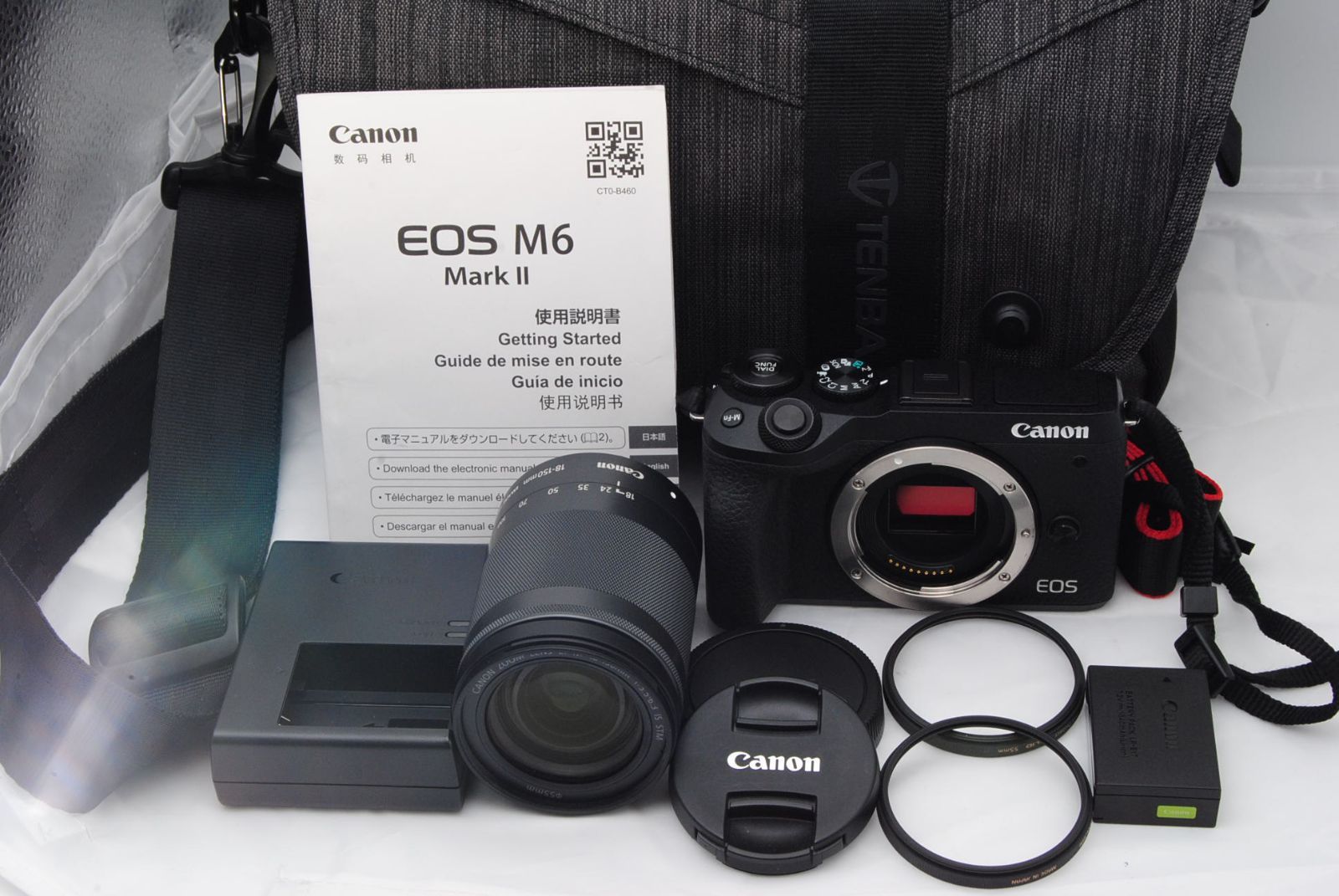 7000ショット台！美品 ★ Canon EOS M6 Mark II レンズキット ブラック ミラーレス一眼カメラ