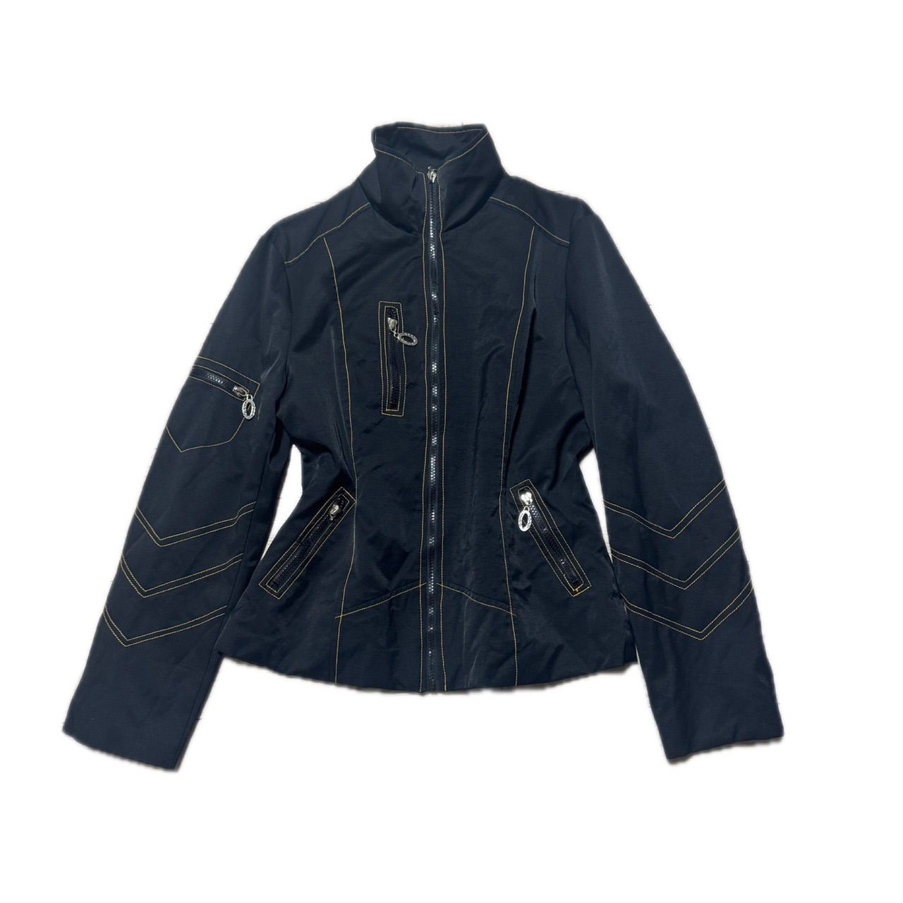 Contrast Stitch Zip-Up Riding Jacket コントラストステッチ ジップアップ ライディングジャケット
