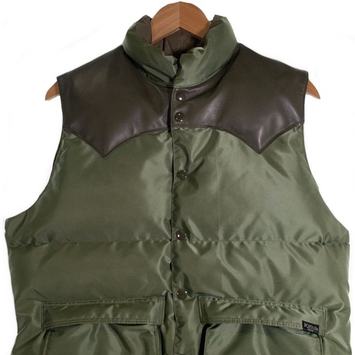 ロッキーマウンテンBEAMS ポーター コラボ ダウンベスト オリーブ Rocky Mountain Featherbed ロッキーマウンテンフェザーベッド PORTER
