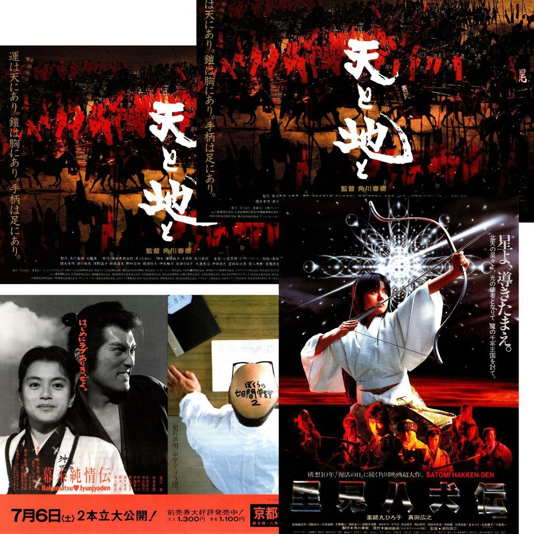 送料無料】 里見八犬伝 / 天と地と / 幕末純情伝 映画 チラシ