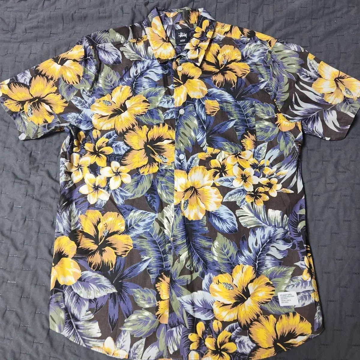STU STUSSY ハワイアン フラワー 半袖 シャツ