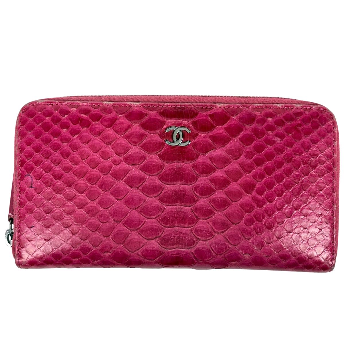 シャネル CHANEL ココマーク ラウンドファスナー 長財布 レザー ピンク レディース 【中古】