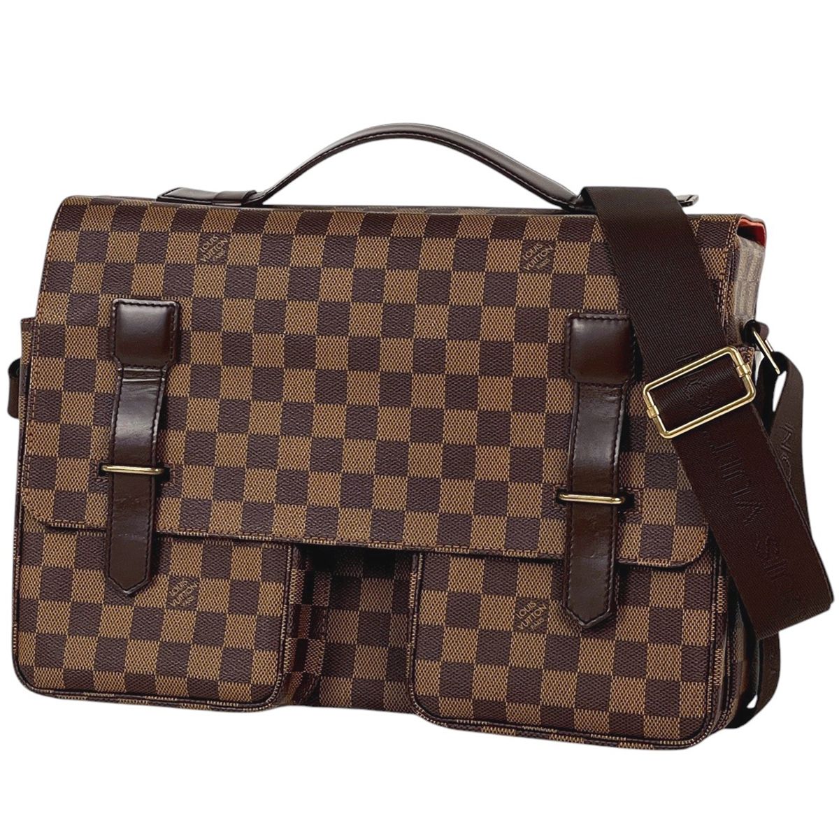 ルイ・ヴィトン Louis Vuitton ブロードウェイ 斜め掛け ショルダーバッグ ダミエ ブラウン N42270 レディース 【中古】