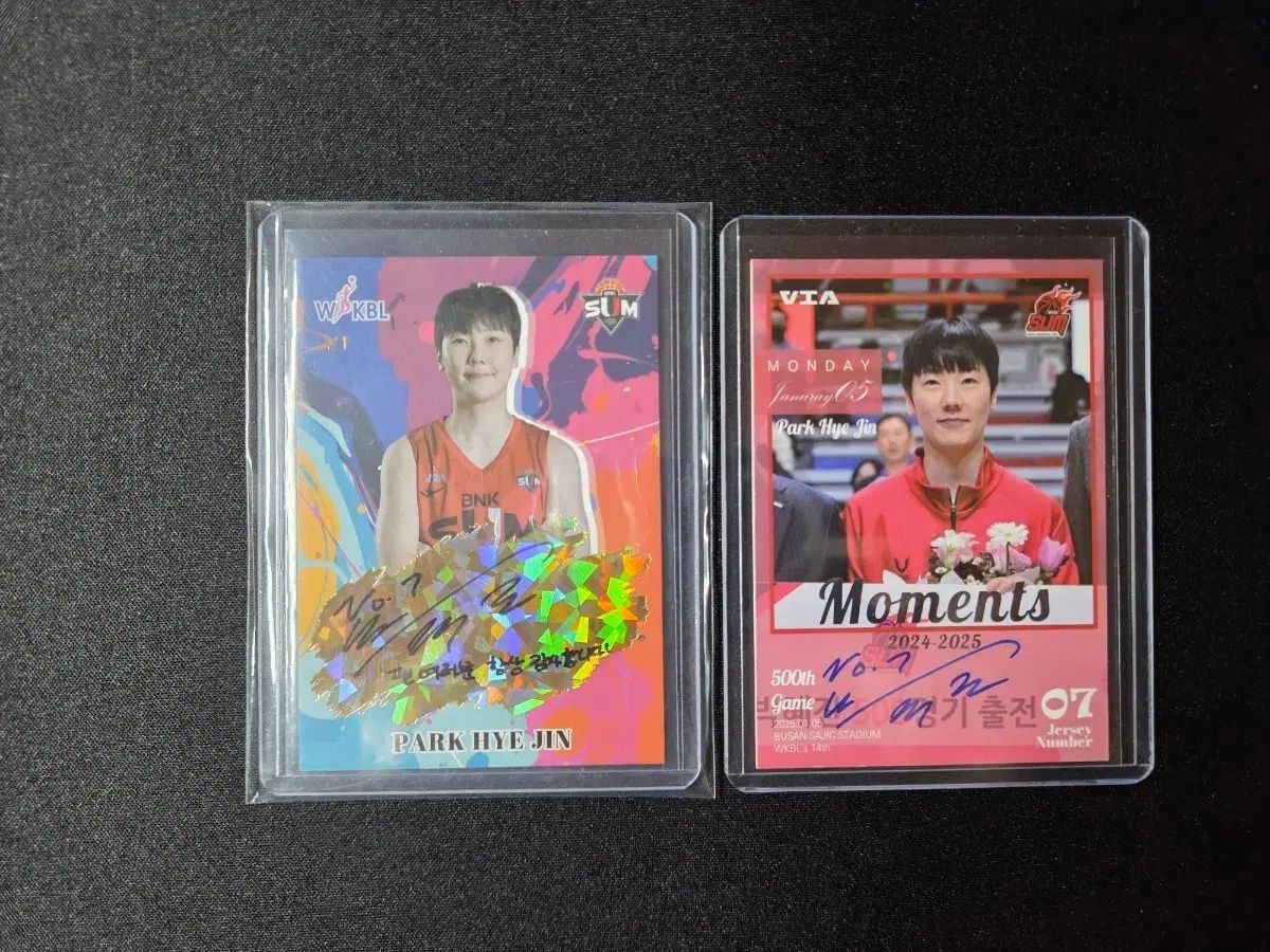 BNK サム レディース農 パク・ヘジン選手 サインカード 2 麻(麻皮)