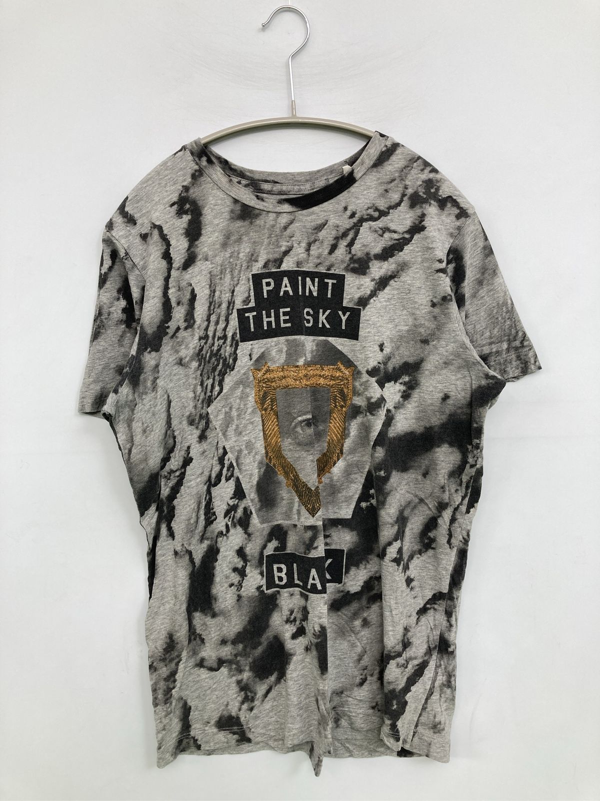 DIESEL ディーゼル Tシャツ/カットソー S グレー 前面プリント 