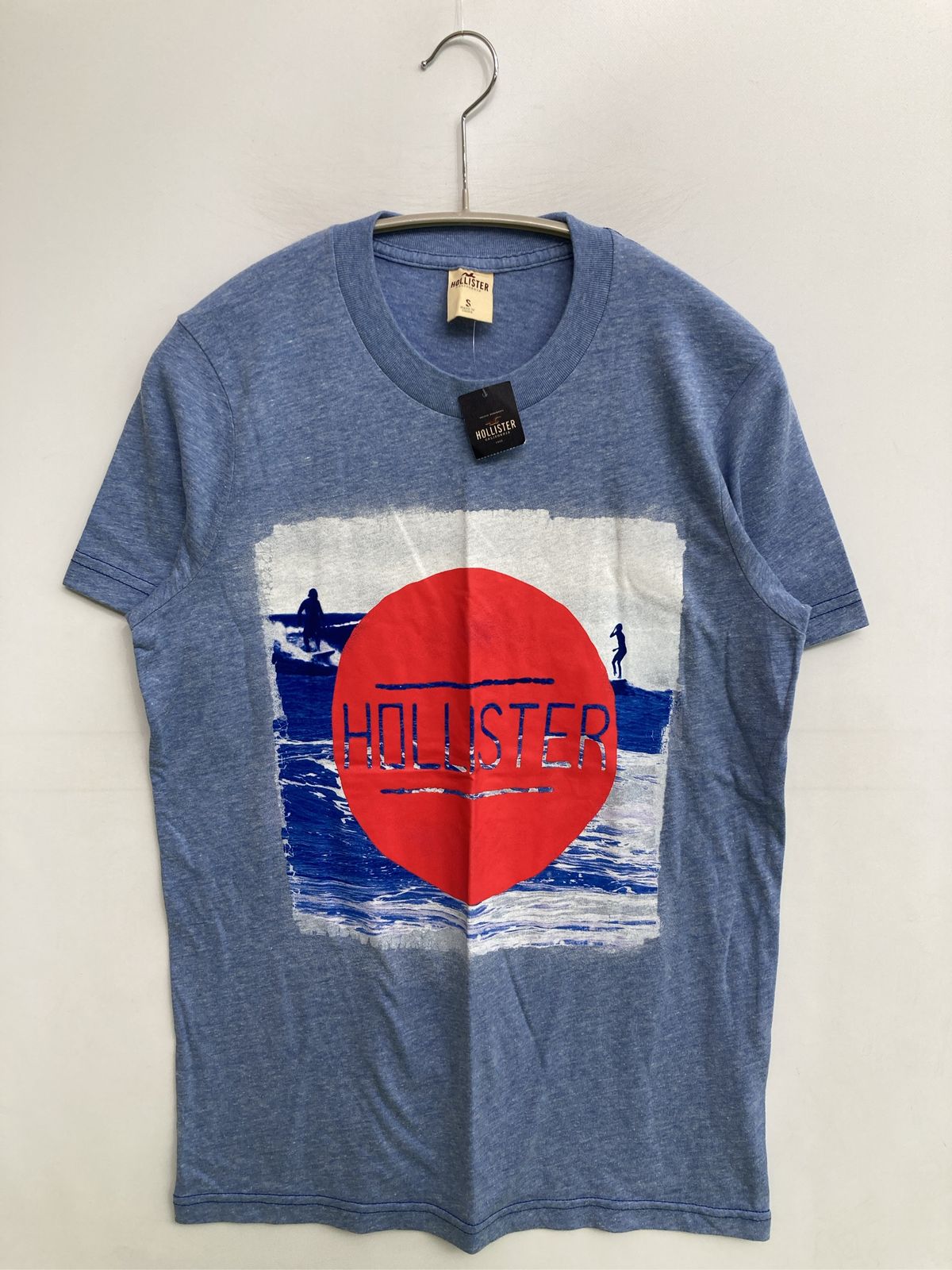 HOLLISTER ホリスター Tシャツ/カットソー S ブルー 前面プリント ブランドロゴ ミドル丈 クルーネック(丸首) 半袖 5,201円