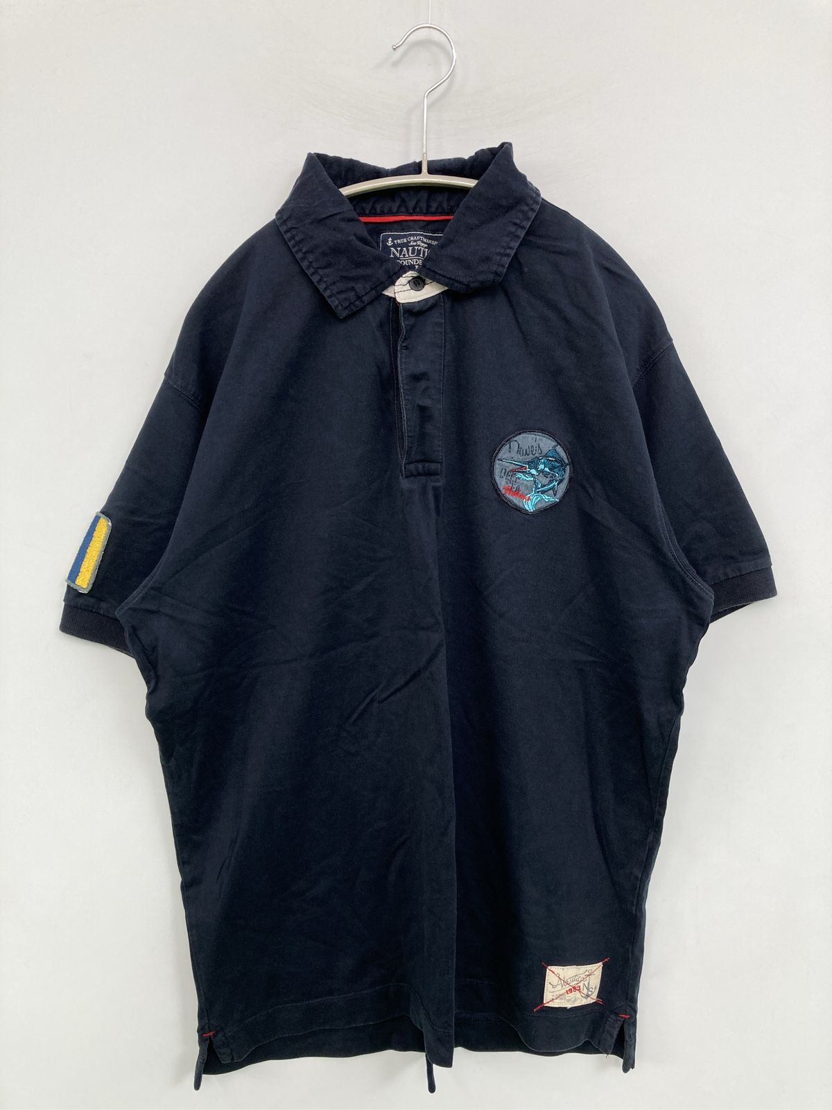 NAUTICA ノーティカ ポロシャツ L ネイビー 無地 ワンポイント 刺繍 半袖