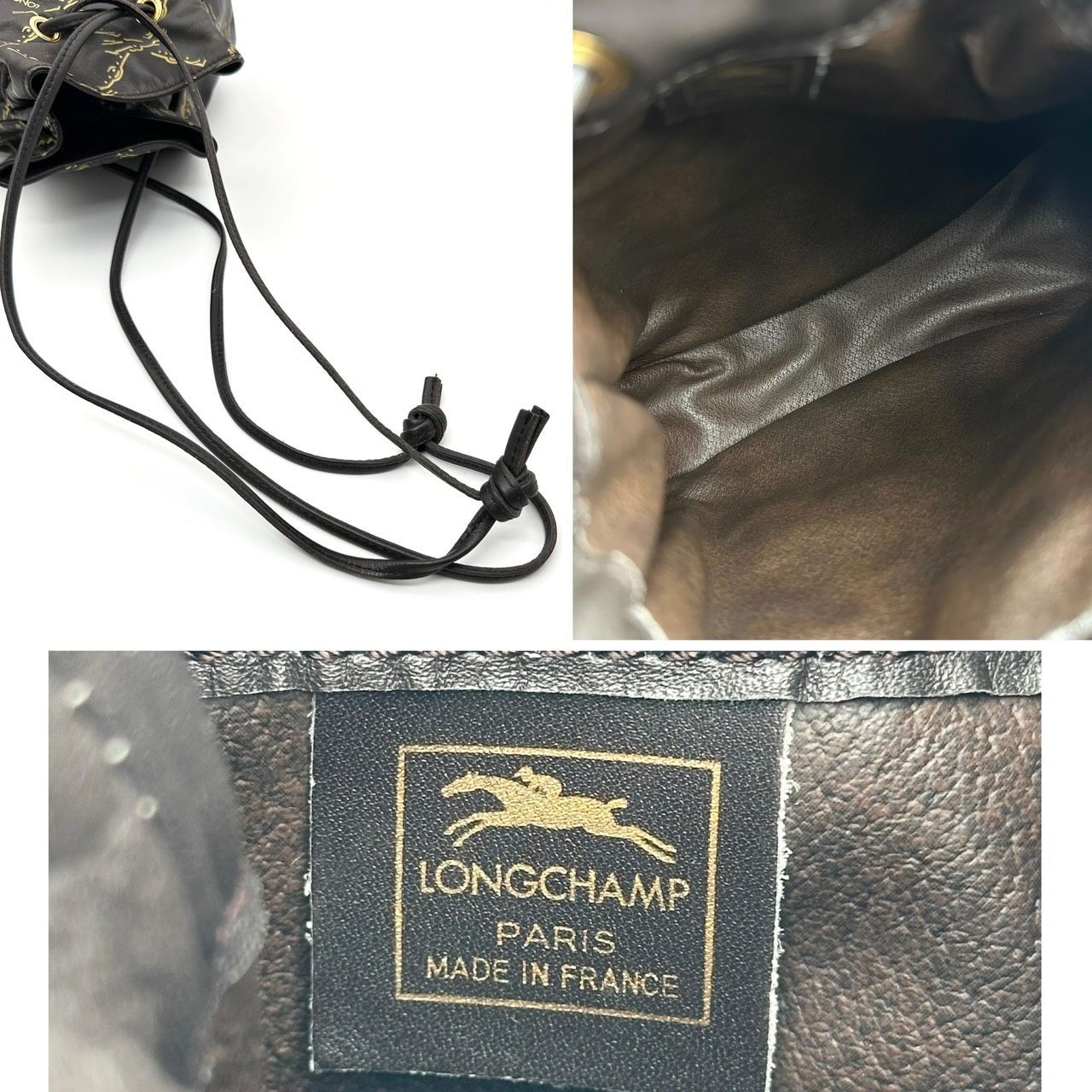 B5405】 Longchamp オールド ロンシャン ショルダーバッグ 巾着型 
