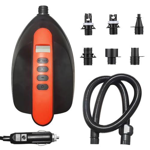 【新品】gzpce電動エアーポンプ 12V給電 16psiまで 電動エアポンプ空気入れ ポータブルポンプ 自動停止機能搭載 SUP、インフレータブルテント、ボート、カヤック対応 [並行輸入品] e27193eb
