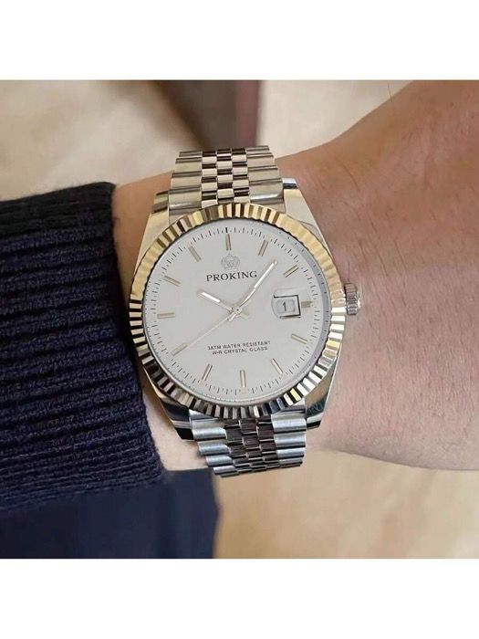 腕時計 メンズ クォーツ 1個 40mm メンズ ステンレススチール カレンダー クォーツ 腕時計、ビジネス 防水 ヴィンテージ ファッション リストウォッチ、デイリーの装飾、誕生日プレゼントに適しています