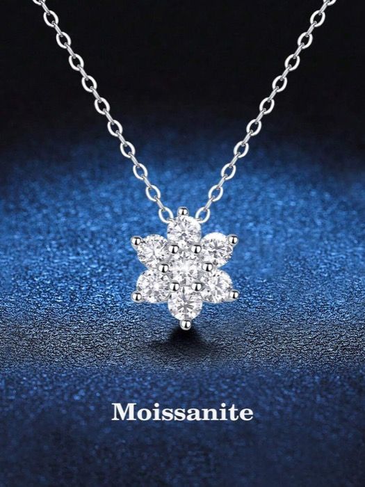 ジュエリー レディース ネックレス 925シルバー 0.7ct モアッサナイト スノーフレークネックレス 1個、デイリー、通勤、パーティー、バカンス、誕生日、バレンタイン、母の日、結婚記念日、クリスマス、女性へのジ