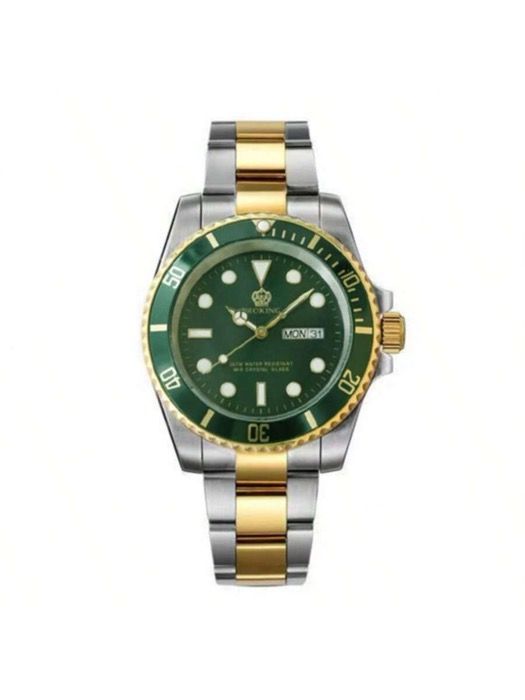 腕時計 メンズ クォーツ 1個 40mm メンズファッション腕時計、高級デュアルカレンダー クォーツ腕時計、ビジネス&スポーツスタイル、ステンレススチール304ケース、ステンレススチールバンド、3ATM防水、ルミナ