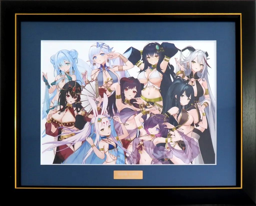 【中古】原画イラストボード 付属品付)アズールレーン POP UP SHOP in TOWER RECORDS 描き起こしイラスト 踊り子ver. キャラファイングラフ 集合