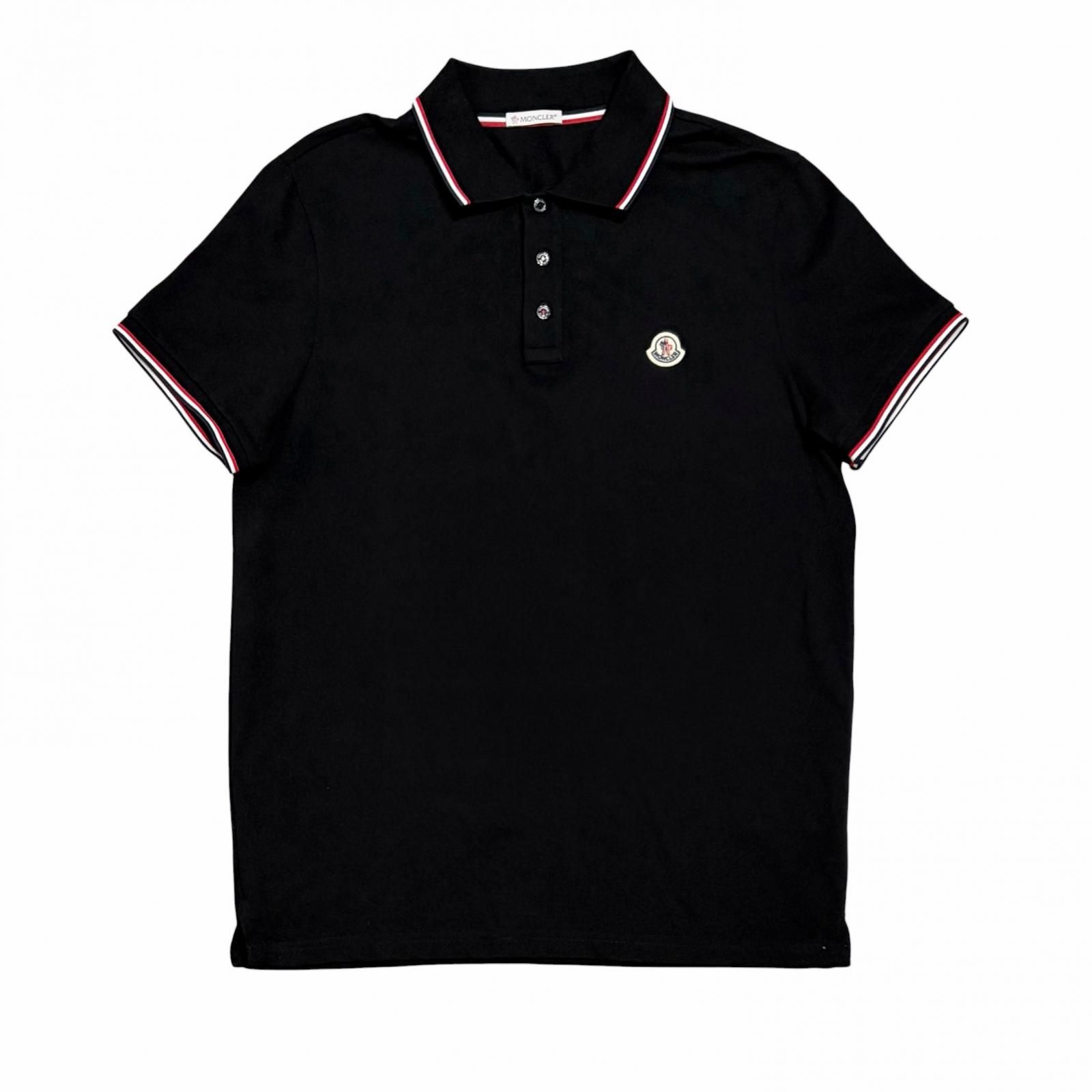 MONCLER/M /ブラック /トリコロールポロシャツ /型番10918A7030084556