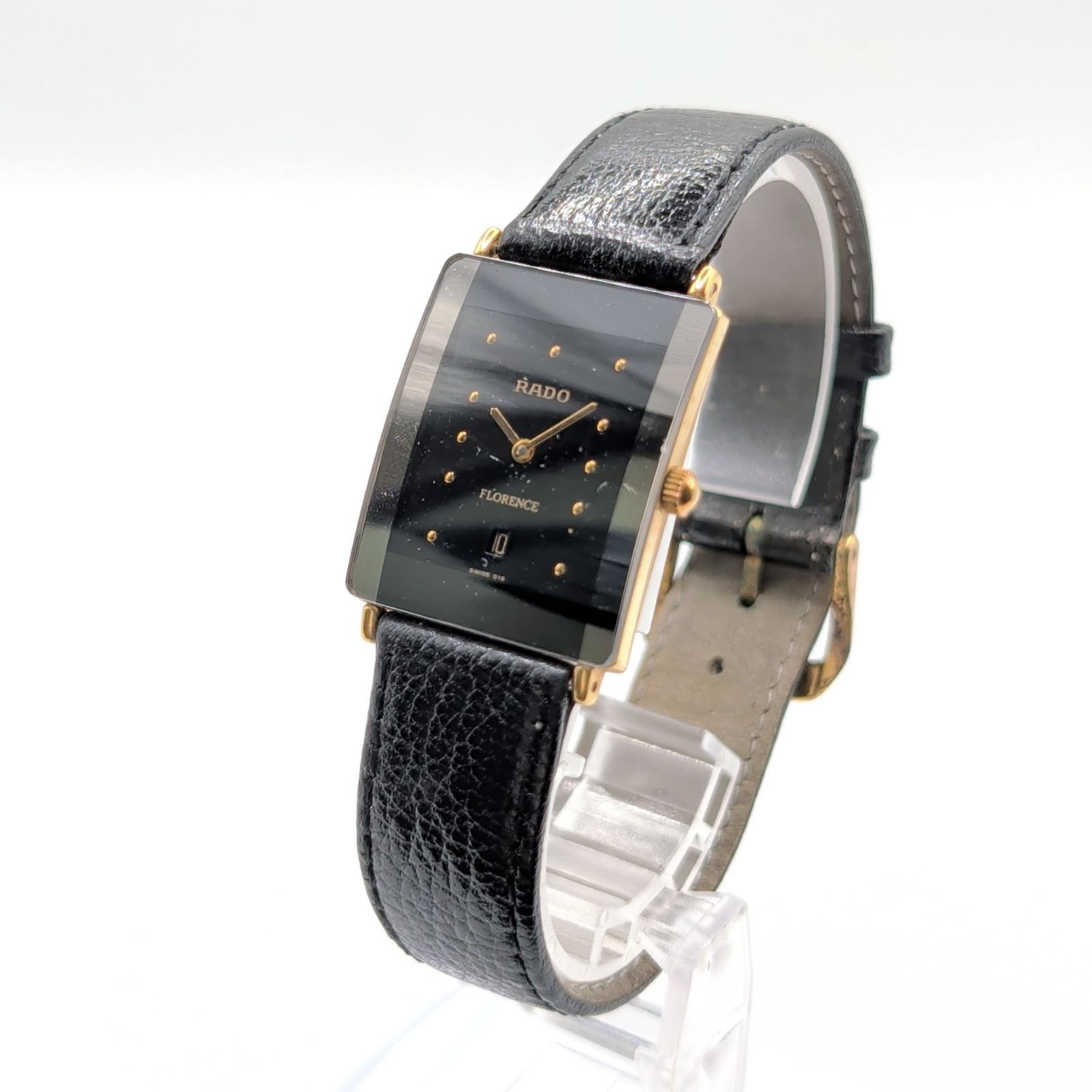 RADO FLORENCE 160.3605.2 Watch QZ Ladies Square Gold Black dial