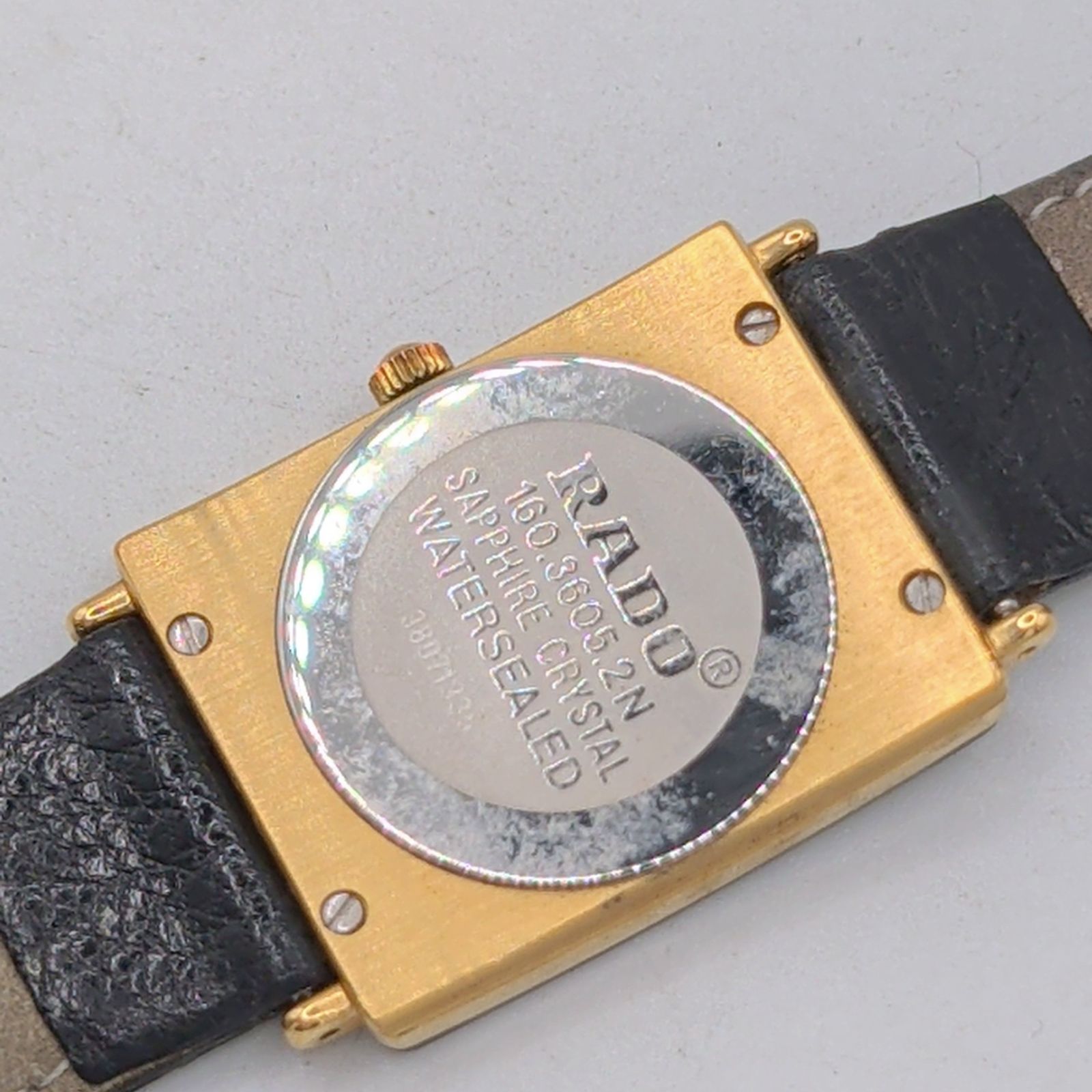 RADO FLORENCE 160.3605.2 Watch QZ Ladies Square Gold Black dial 