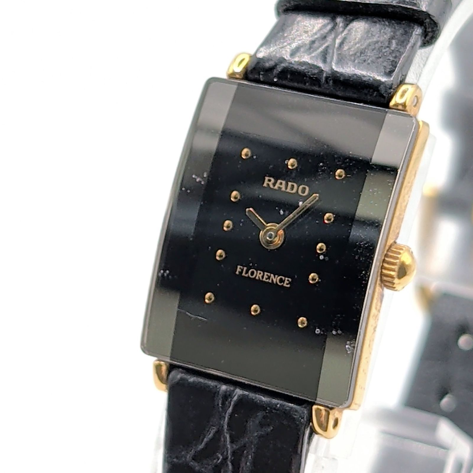 RADO FLORENCE 153.3606.2 N Watch QZ Ladies Square Gold Black dial