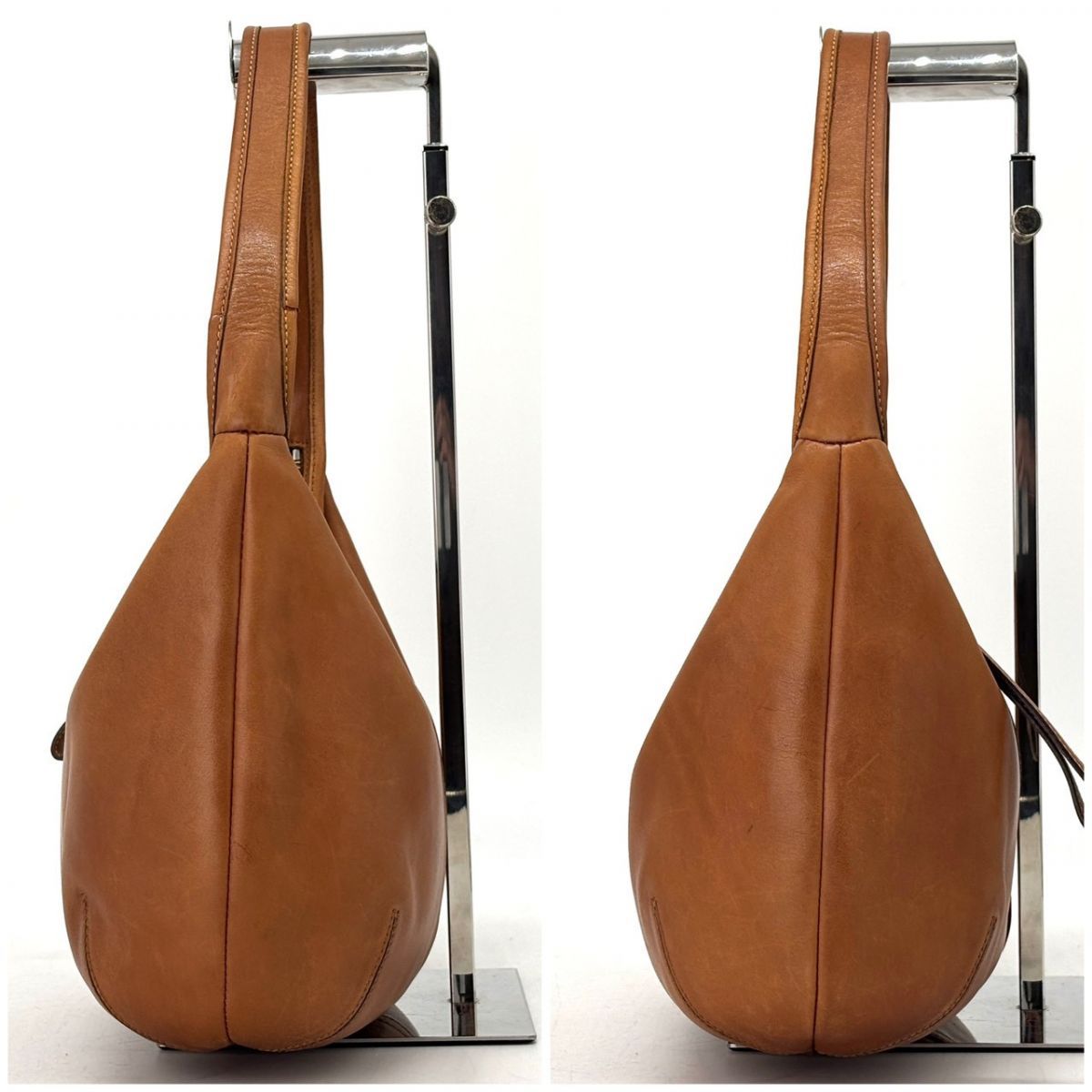 Vintage COACH Half Moon Shoulder Bag Brown Glovetanned Leather 