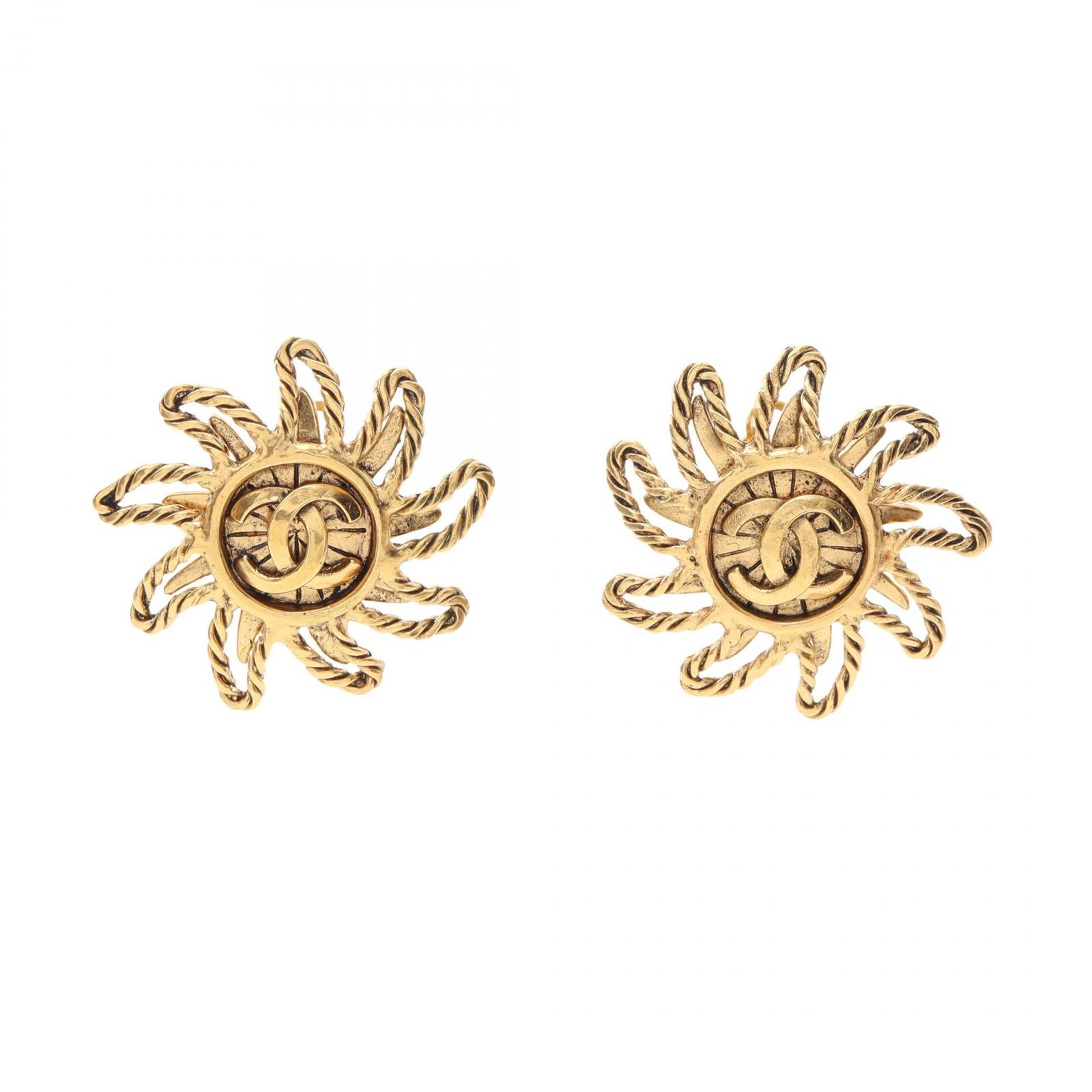 CHANEL シャネル ココマーク 太陽モチーフ イヤリング