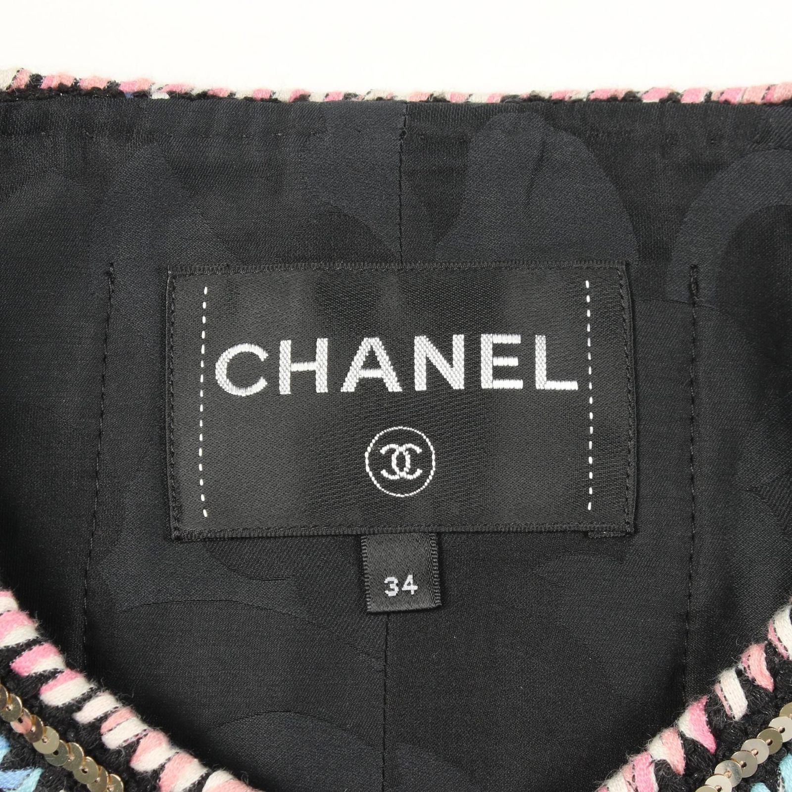 CHANEL シャネル ココマークボタン スパンコール ツイードジャケット 