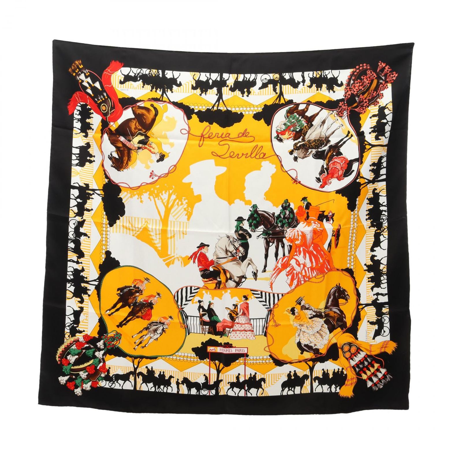 HERMES エルメス カレ90 Feria de Sevilla スカーフ