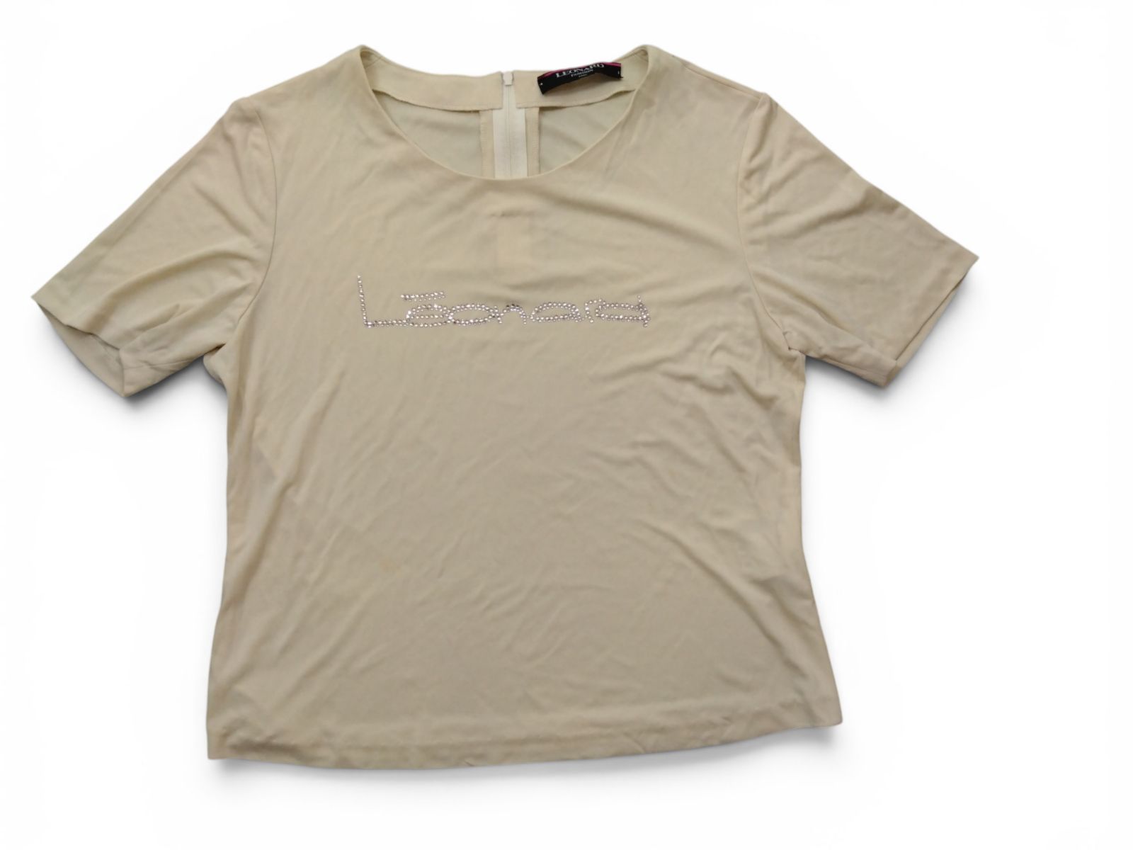 LEONARD  半袖 カットソー  ラインストーン LEONARD FASHION レオナール 半袖カットソー ラインストーンロゴ
