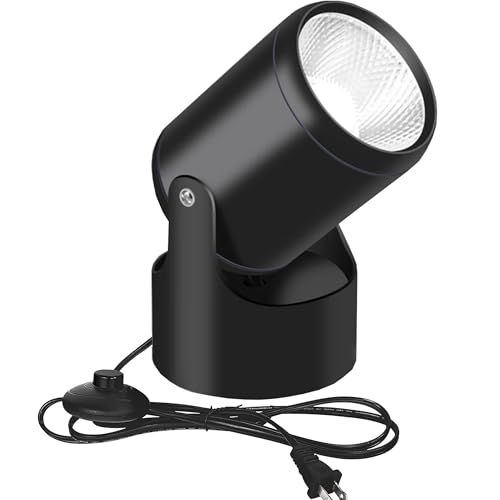 ☆新品☆LED スポットライト コンセント 卓上 12W 間接照明 フロアライト フロアスタンド照明 ステージライト 屋内用 リビング 床置 展示 撮影 角度調節可能 フットスイッチ付き (ブラック 昼白色) f5c53804