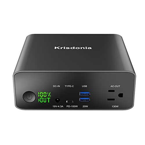 ☆新品☆Krisdonia ポータブル電源 AC出力対応130W 40000mAh/148Wh 大容量 急速充電対応 車中泊 緊急・災害時バックアップ用電源 MacBook/ノートパソコン ef401005