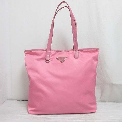 プラダ PRADA BR4371 ナイロン トート バッグ 一部レザー ビッグ三角 