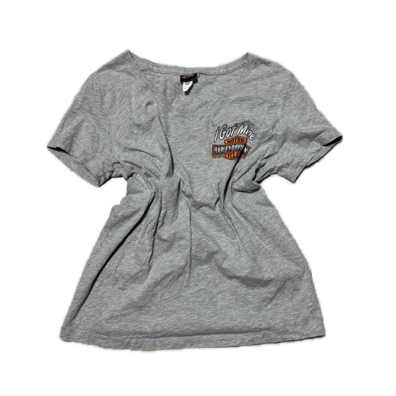 Harley-Davidson One Point Logo V-Neck T-Shirt Grey ワンポイント ロゴ Vネック Tシャツ グレー
