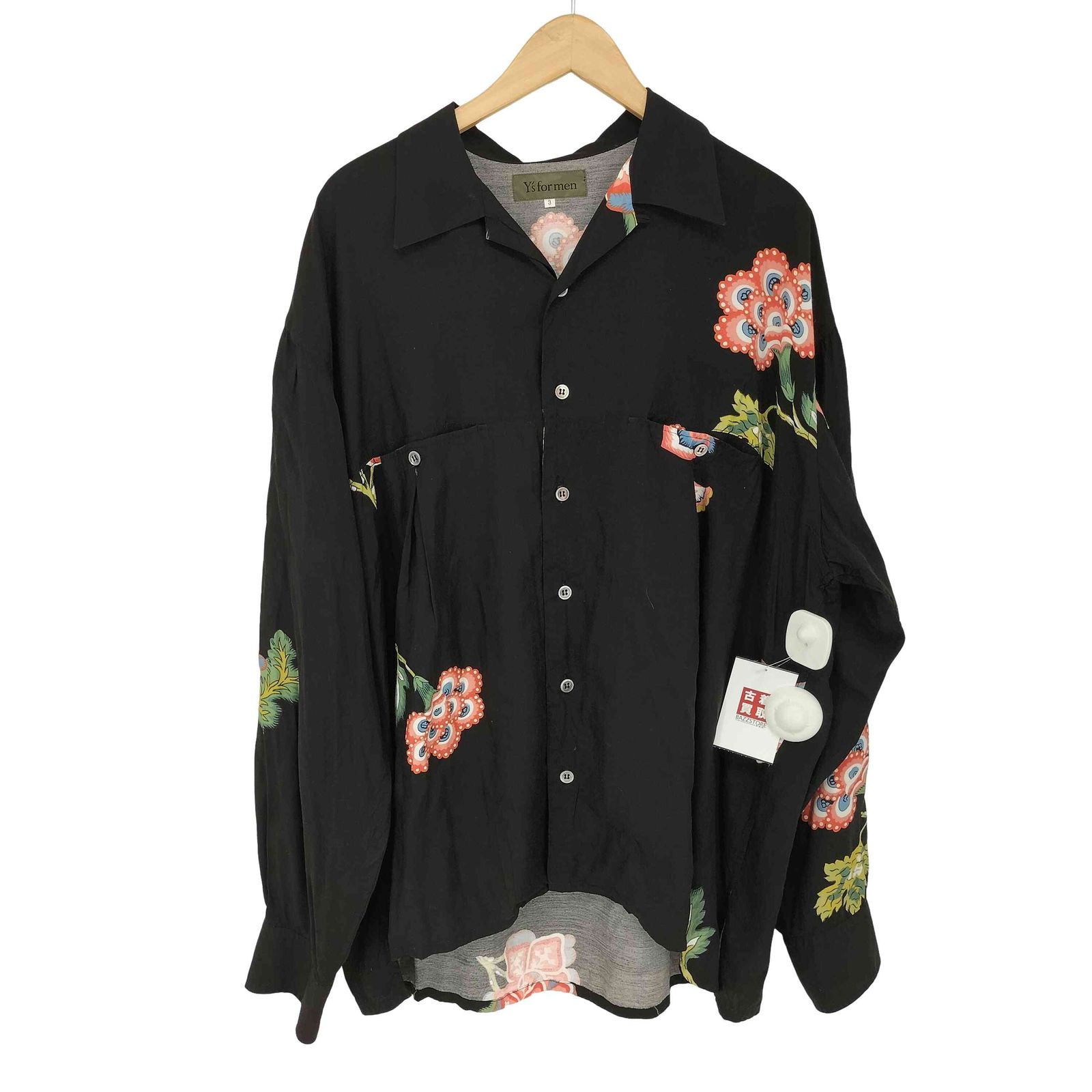 ワイズフォーメン Ys for men 80S～90S 総柄レーヨン L/S 開襟シャツ メンズ 3