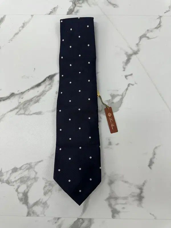 (新品) Loro Piana ロロ・ピアーナ ネイビー ドット ネック タイ